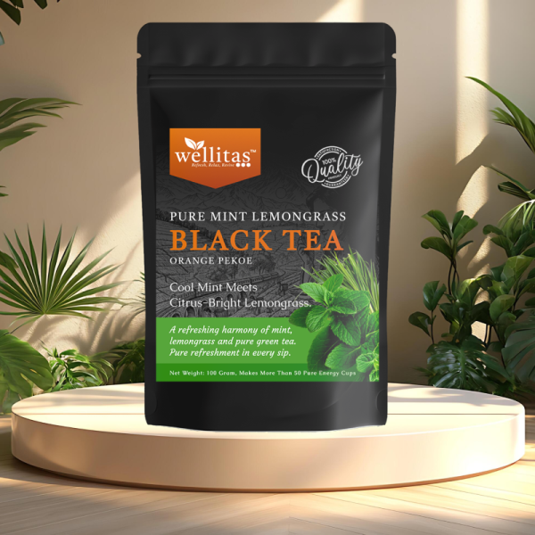 Pure Mint Lemongrass Black Tea - 100GM